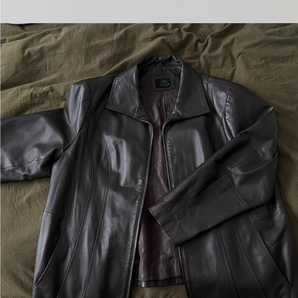 Genuine Leather Jacket in Dark Brown
